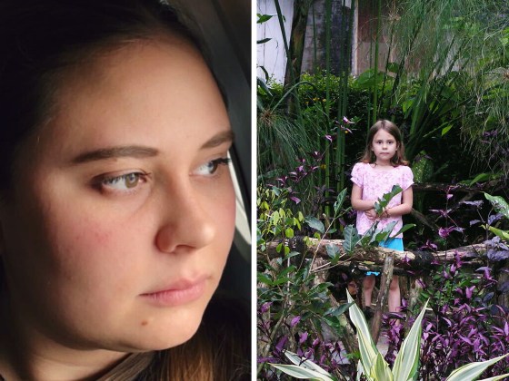 Kayla McClain, in a current photo and one from her time growing up in Indonesia, alleges Ethnos360 failed to protect her.