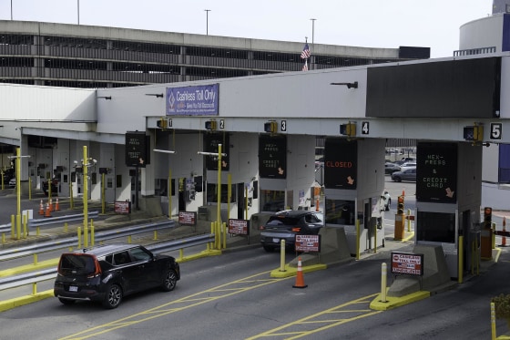 The border crossing checkpoint separating Detroit and Windsor, Ontario