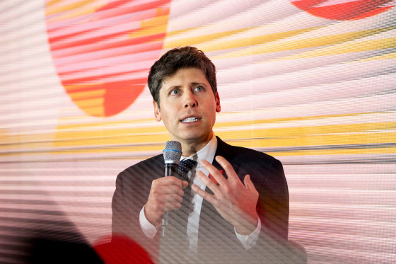 Sam Altman speaks during a summit.