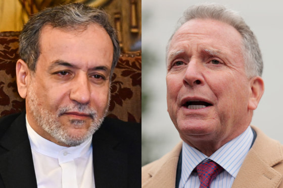 Composite image of Abbas Araghchi and Steve Witkoff