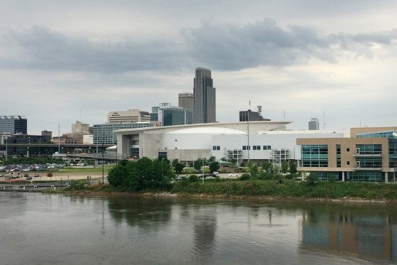 The Missouri River and Omaha's skyline.