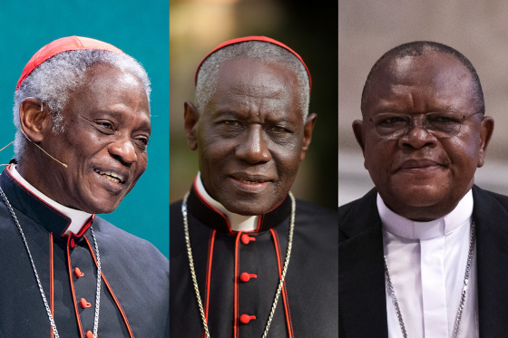 Side by side of Peter Turkson, Robert Sarah and Fridolin Ambongo Besungu
