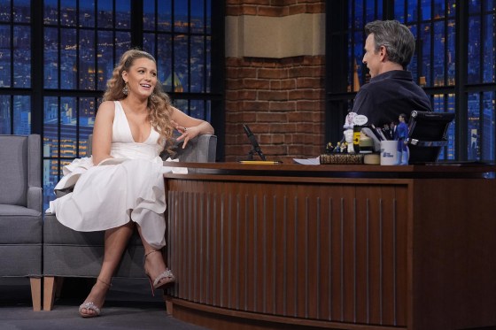 Blake Lively on "Late Night with Seth Meyers" on May 1, 2025.