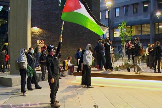 Protesters at the University of Washington in Seattle on Monday night.