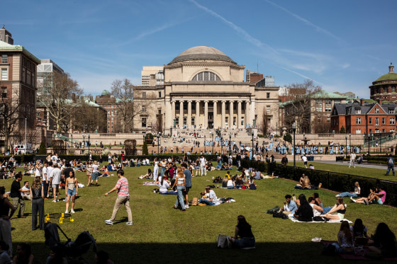 Students on campus at Columbia University