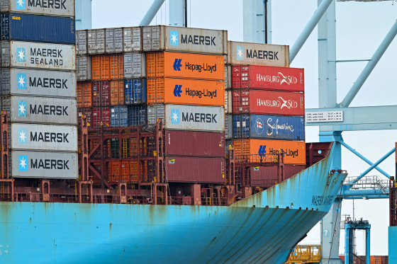 Shipping containers at port.