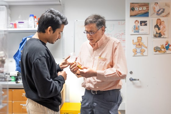 James Antaki works on the PediaFlow device 