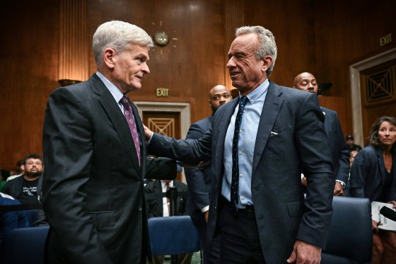 Image: Secretary of Health and Human Services Robert F. Kennedy Jr., speaks with committee chairman Senator Bill Cassidy, R-La.,