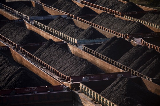 Coal on barges
