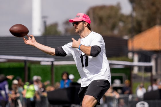 Josh Allen throwing a football