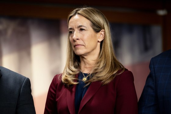 Representative Mikie Sherrill, a Democrat from New Jersey, during a news conference.