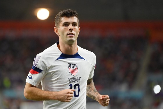 Christian Pulisic plays with the U.S. team at the 2022 World Cup.