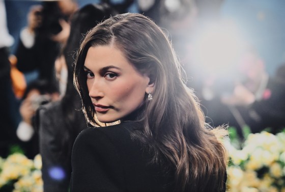 Hailey Bieber arrives at The Met Gala.