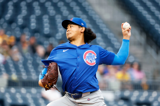 Shota Imanaga pitching.