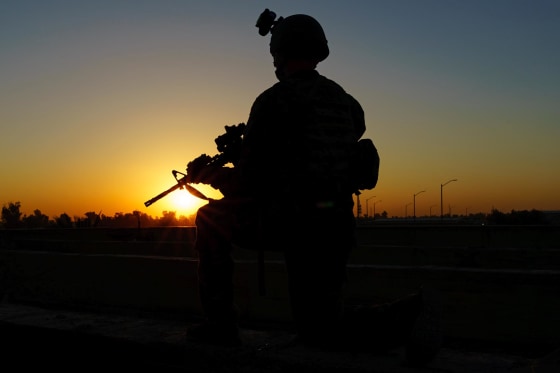 A U.S. soldier in Iraq in 2020.
