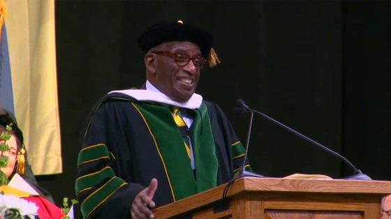 Al Roker gives a commencement speech at Siena College and receives an honorary degree on May 18, 2025.