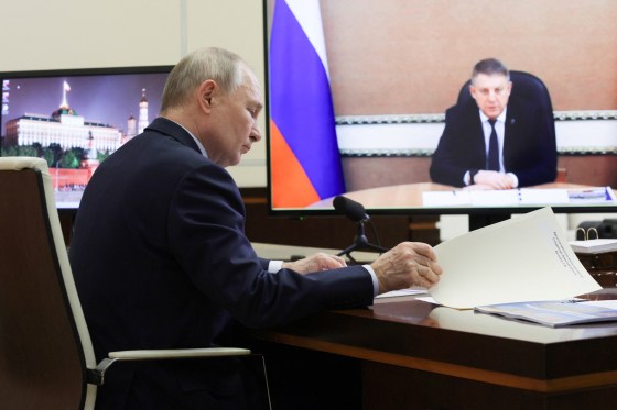 Russian President Putin meets Bryansk region's Governor Bogomaz outside Moscow