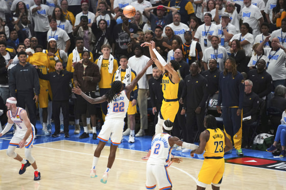 APTOPIX NBA Finals Pacers Thunder Basketball Tyrese Haliburton