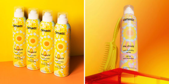 The spray can be used on damp or dry hair to protect from heat and prevent frizz.