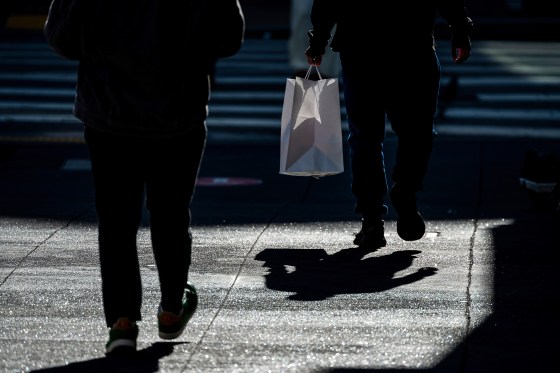 A shopper carries a bag in San Francisco