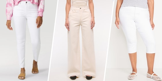 【MODERNIF】Billy Semi Wide White Jeans Billie Mini Bootcut Ankle Jeans In Sure Stretch® Denim With
