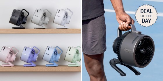 Shark’s FlexBreeze HydroGo fan mists cool water, is cordless and has a 12-hour battery life.
