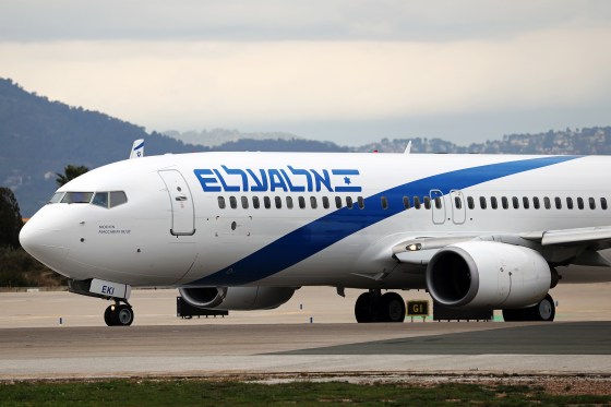 An El Al airplane on a tarmac 