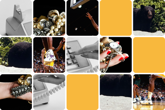 5x5 grid of obscured images
