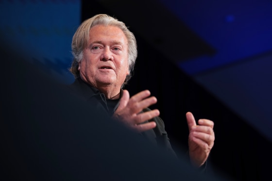 Steve Bannon speaks during a summit