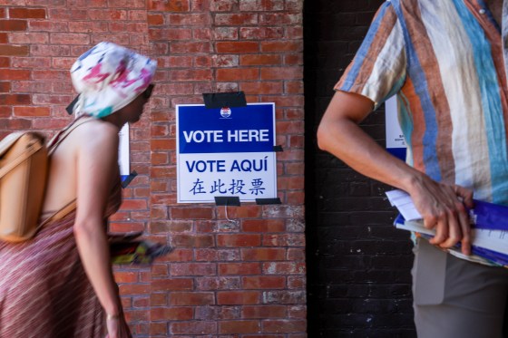 New Yorkers at polling station.