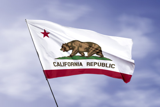 California state flag with ripple effect illustration.