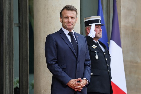 France's President Emmanuel Macron at the Elysee Palace in Paris on July 14, 2025. 