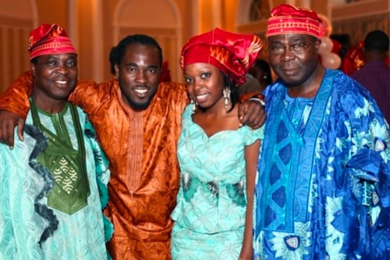 Bobby Digi Olisa, second left, with members of his family in August.