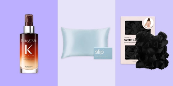 Materials like satin and silk help reduce breakage, while oils and serums can  hydrate hair strands overnight.
