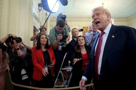 President Trump and reporters