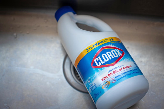 A bottle of Clorox bleach.