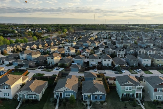 Aerial view of homes