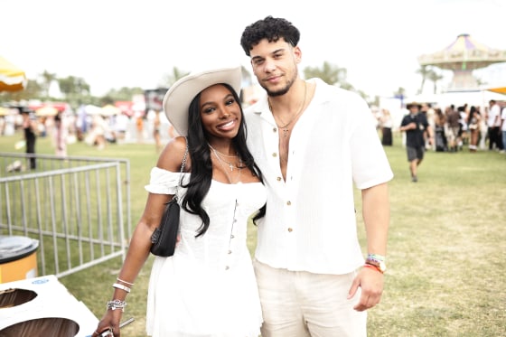 Jana Craig and Kenny Rodriguez attend Revolve Festival 2025 at Cavallo Ranch on April 12, 2025 in Thermal, California.