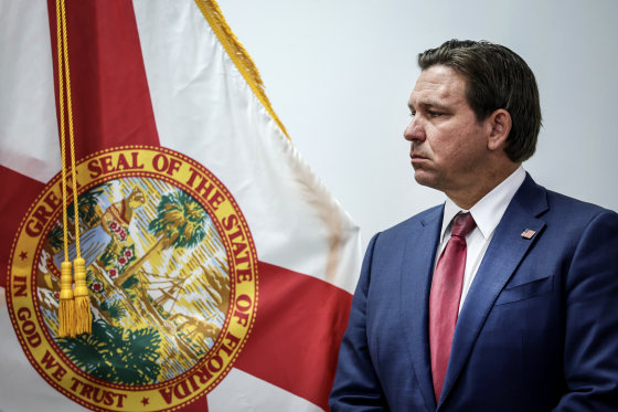 Florida Governor Ron DeSantis Holds A News Conference In Miami