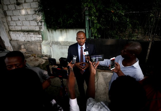 Sen. Nenel Cassy after a news conference in Port-au-Prince, Haiti, on Oct. 3, 2019.