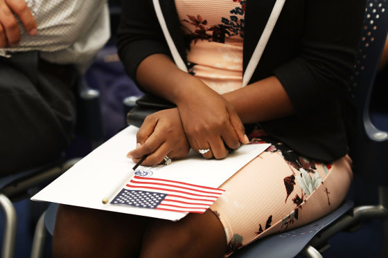 Immigrants To U.S. Become Citizens During Naturalization Ceremony In Miami