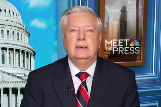 Lindsey Graham speaks during an interview on MTP.