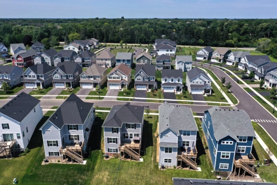 A subdivision that has replaced the once rural landscape in 2023 in Hawthorn Woods, Ill.