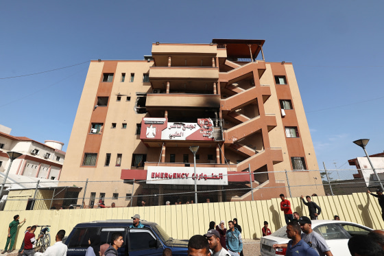 israeli palestinian hospital exterior damage