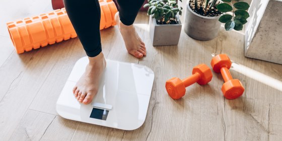 Smart scales look very similar to a regular scale, but connect to apps on your phone to track trends over time.