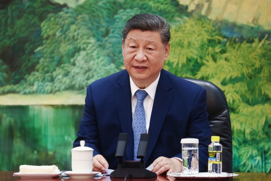 China's President Xi Jinping at the Great Hall of the People in Beijing on July 15, 2025.