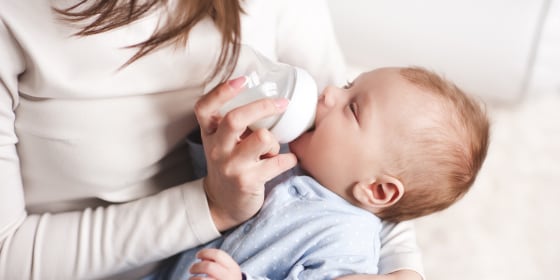 According to research, putting warm liquid into a plastic baby bottle can lead to a release of microplastics. 
