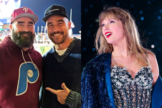 Jason and Travis Kelce; Taylor Swift.