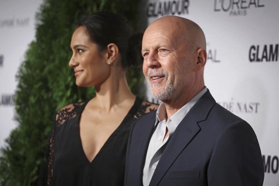 Emma Heming and Bruce Willis attend an event in New York in 2014.