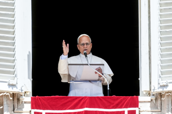 Pope Leo speaks outside
